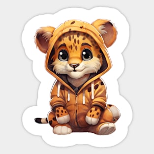 Cheetah Wearing Hoodie Sticker